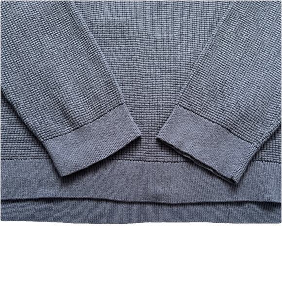 Gap Waffle Knit Sweater Mens XXL Blue Pullover Cotton Blend Crewneck Casual - Picture 7 of 11